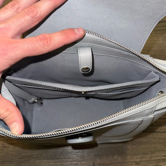 Senreve Pebbled Leather Maestra Ice Silver Backpack Crossbody Mini Tote Purse - Picture 5 of 6